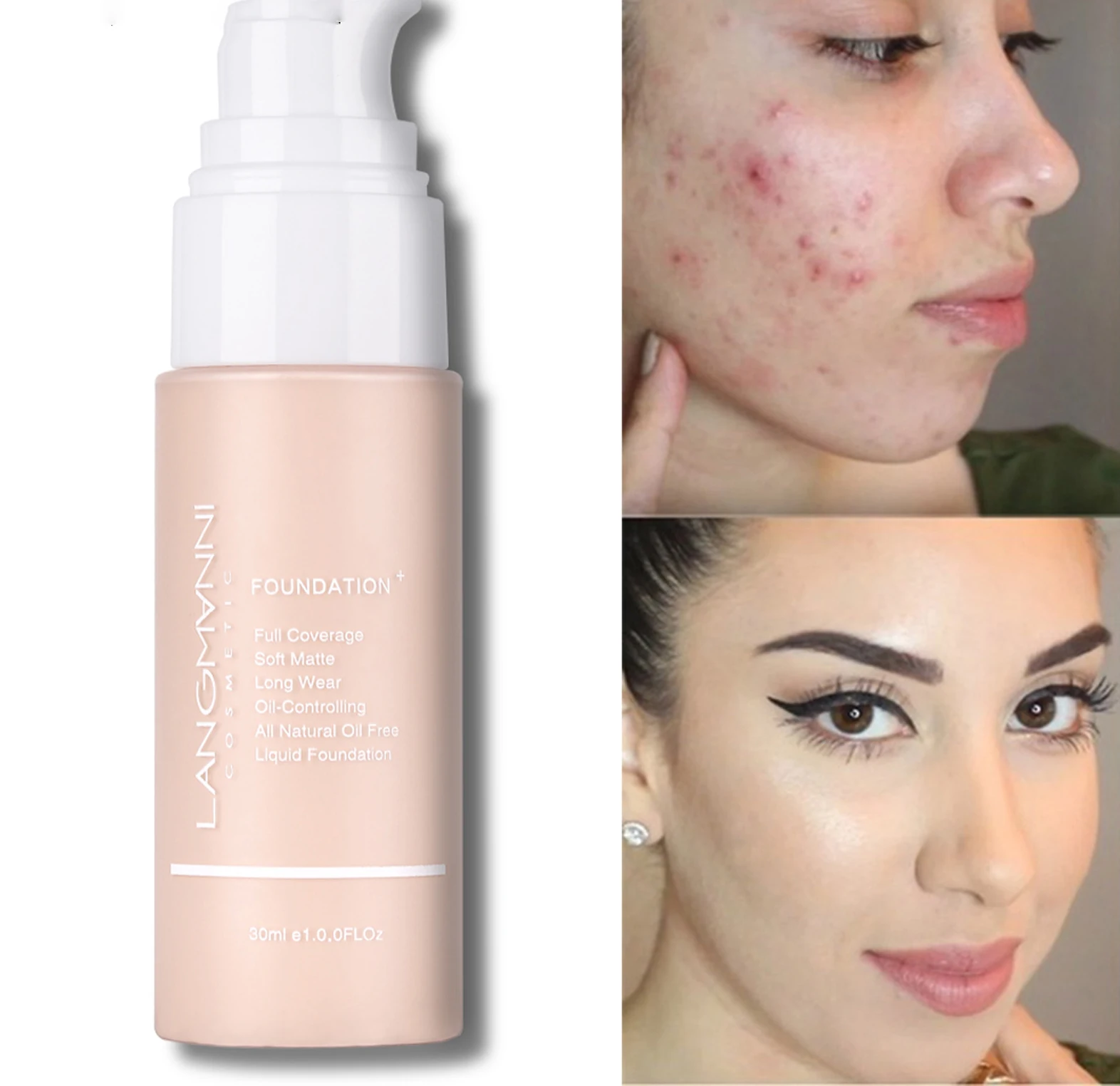 30ml Natural Liquid Foundation Brightening Moisturizing Oil Control Long Lasting Waterproof PrimerContour Palette Makeup
30ml Natural Liquid Foundation Brightening Moisturizing Oil Control Long Lasting Waterproof PrimerContour Palette Makeup