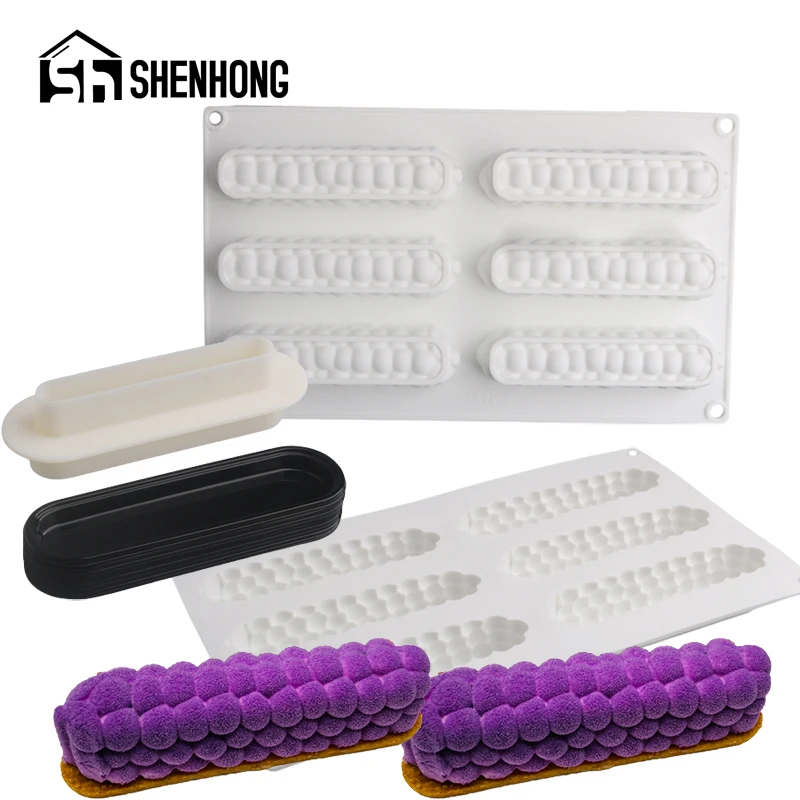 SHENHONG Silicone Cake Molds Grape Shape Long Mousse Moulds Dessert Bakeware Baking Tools With Cutting Dies and Pastry Trays
SHENHONG Silicone Cake Molds Grape Shape Long Mousse Moulds Dessert Bakeware Baking Tools With Cutting Dies and Pastry Trays