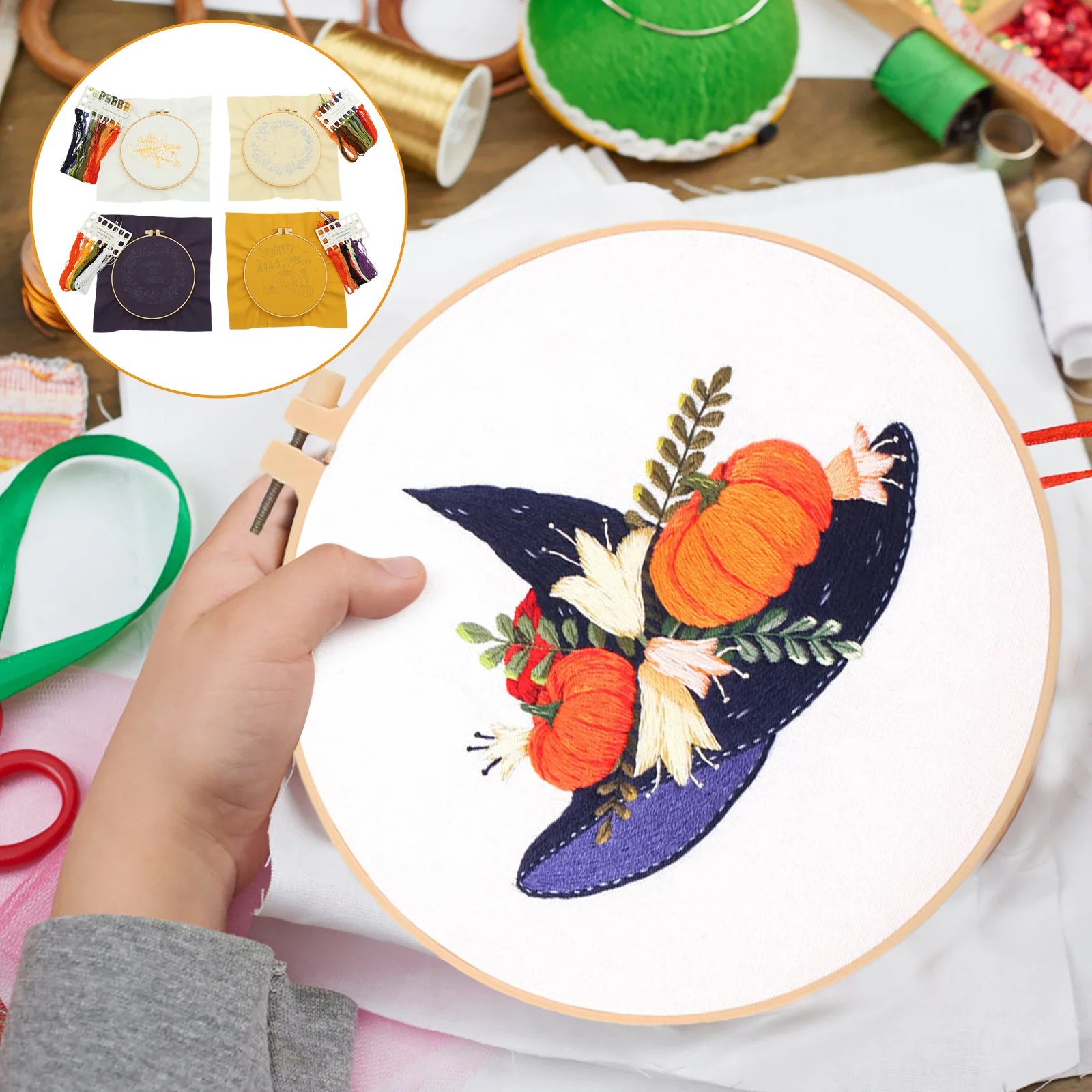 Набор для вышивки крестиком, стартовый набор для рукоделия, набор для рукоделия, инструмент, материал обруча, шаблон, тиснение тыквы
Набор для вышивки крестиком, стартовый набор для рукоделия, набор для рукоделия, инструмент, материал обруча, шаблон, тиснение тыквы