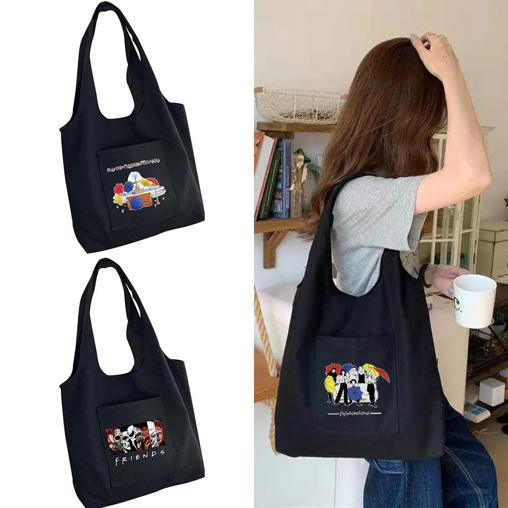 Ladies Shopping Bag Commuter Shopping Vest Bag Reusable Friends Print Collection Cotton Canvas Groceries Bolsas Eco Tote Bags
Ladies Shopping Bag Commuter Shopping Vest Bag Reusable Friends Print Collection Cotton Canvas Groceries Bolsas Eco Tote Bags