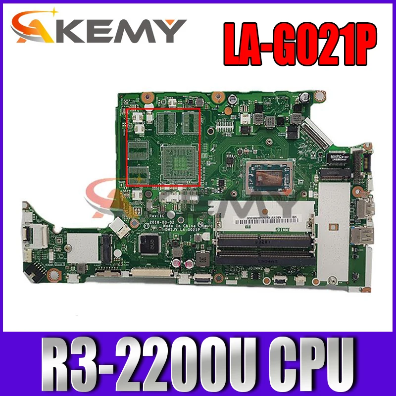 

For Acer Nitro 5 AN515-42 A315-41 Laptop Motherboard With R3-2200 CPU DH5JV LA-G021P NBGY911001 NB.GY911.001 DDR4