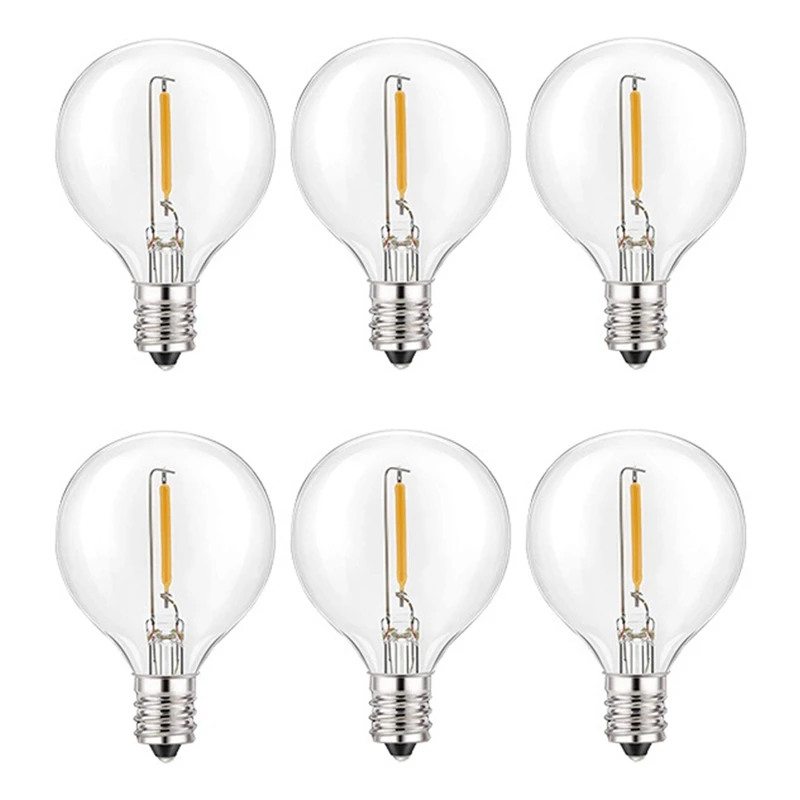 6Pcs G40 Led Replacement Light Bulbs, E12 Screw Base Shatterproof LED Globe Bulbs For Solar String Lights Warm White
6Pcs G40 Led Replacement Light Bulbs, E12 Screw Base Shatterproof LED Globe Bulbs For Solar String Lights Warm White