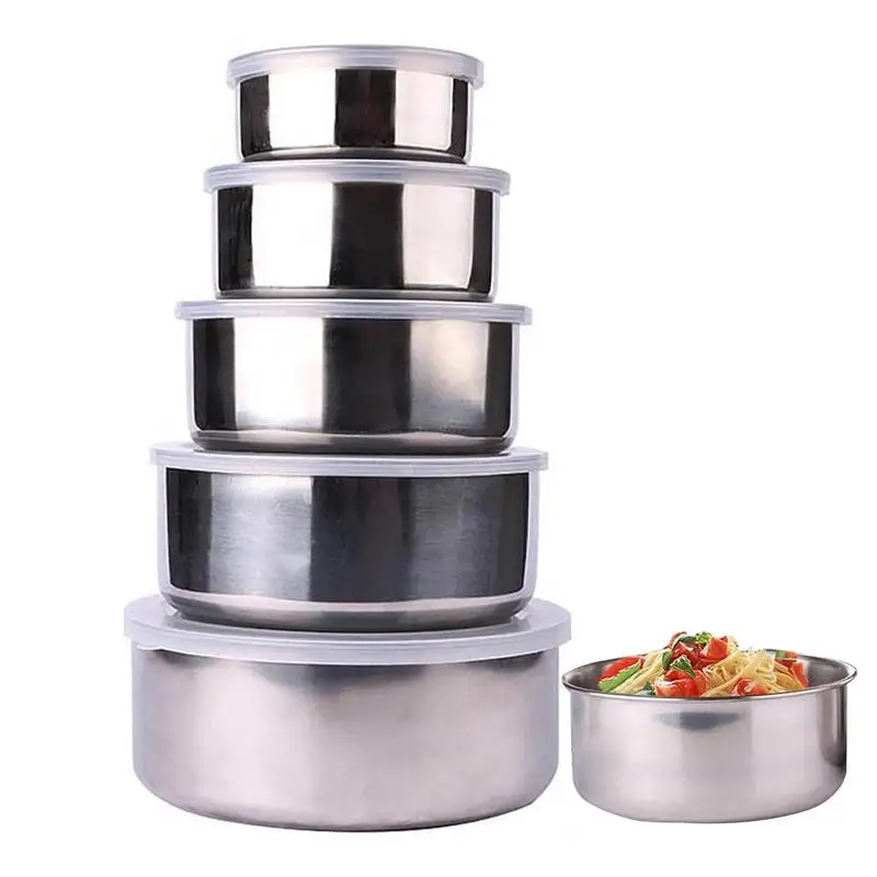 

Fresh-Keeping Box 5pcs Stackable Kitchen Bowls Set Meal Prep Containers For Storing Creme Pancakes Biscuits Cakes Custard Bacon