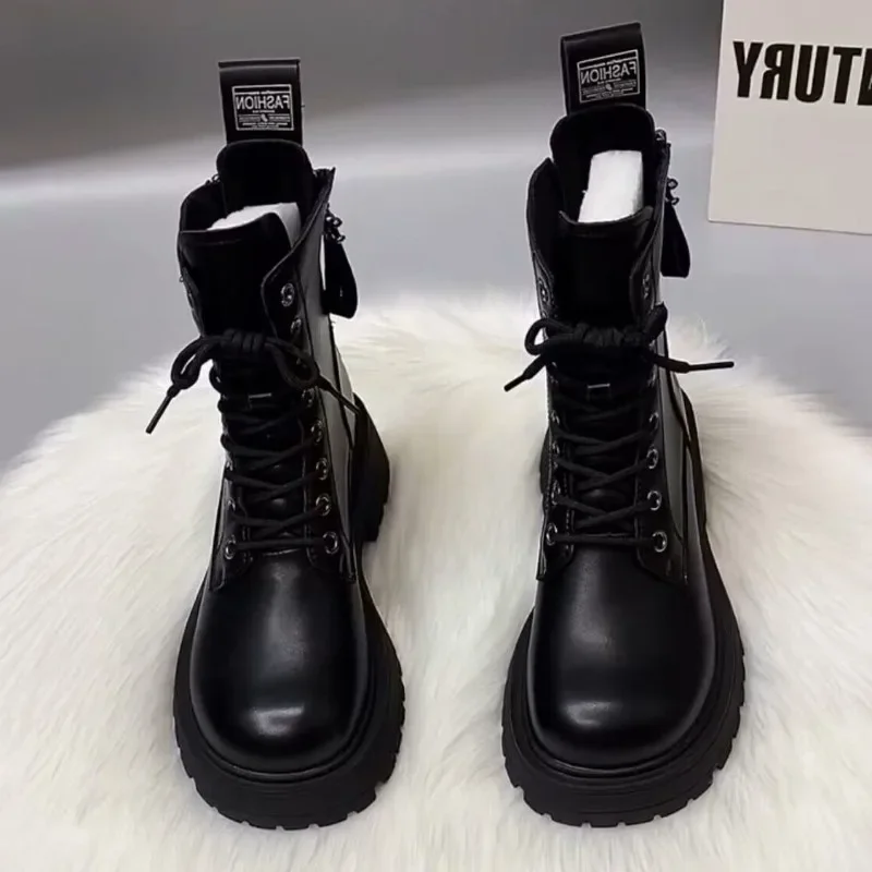 SLTNX New Winter British Style Women's Martin Boots Black Retro Zipper Thick Bottom High Joker High Quality Soft Leather Booties
SLTNX New Winter British Style Women's Martin Boots Black Retro Zipper Thick Bottom High Joker High Quality Soft Leather Booties