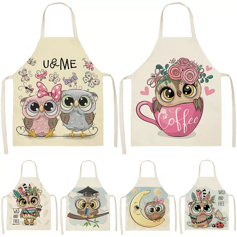 New Owl Flower Cartoon Pattern Printed Cotton and Linen Female Apron Household Daily Kitchen Cooking and Baking Oil-proof Bib
New Owl Flower Cartoon Pattern Printed Cotton and Linen Female Apron Household Daily Kitchen Cooking and Baking Oil-proof Bib