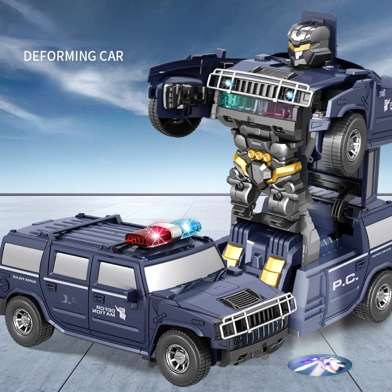 Induction Deformation Police Cars Robot Electric Music Remote Control Kids Car Toy Miniaturas De Carros
Induction Deformation Police Cars Robot Electric Music Remote Control Kids Car Toy Miniaturas De Carros