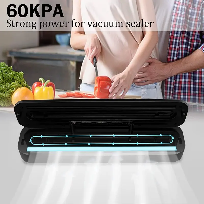 Sealer with 10 Vacuum Sealer Bags Automatic Food Vacuum Sealer Air Sealing Preserver System for Food Preservation(Black) Heat
Sealer with 10 Vacuum Sealer Bags Automatic Food Vacuum Sealer Air Sealing Preserver System for Food Preservation(Black) Heat