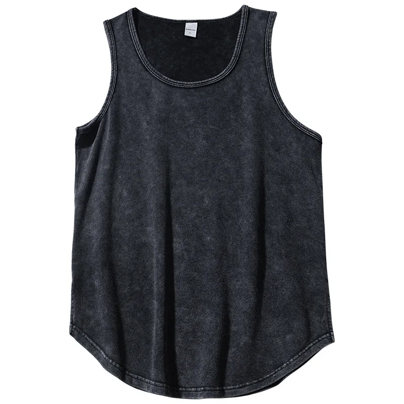 Жилет мужской и женский состаренный, потертый жилет без рукавов, Повседневная Свободная майка в американском стиле, Однотонная рубашка, лето 2023 
Жилет мужской и женский состаренный, потертый жилет без рукавов, Повседневная Свободная майка в американском стиле, Однотонная рубашка, лето 2023