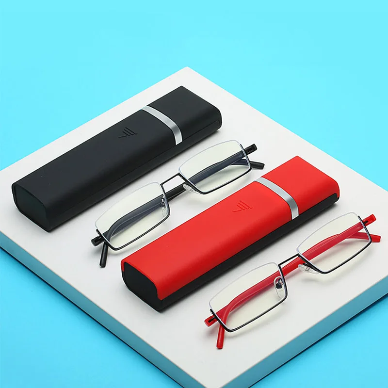 Reading Glasses TR90 Stainless Steel Half Frame Anti-Reflective Unisex Women Men Optical Mirror Presbyopia Eyewear Case
Reading Glasses TR90 Stainless Steel Half Frame Anti-Reflective Unisex Women Men Optical Mirror Presbyopia Eyewear Case