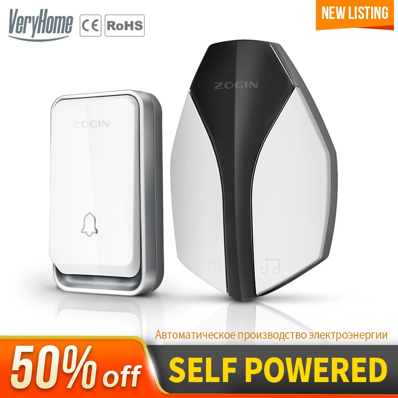 VeryHome Wireless Doorbell Waterproof Self-powered Button Smart Door Bell Sets Home Welcome Outdoor House Chimes Receiver
VeryHome Wireless Doorbell Waterproof Self-powered Button Smart Door Bell Sets Home Welcome Outdoor House Chimes Receiver
