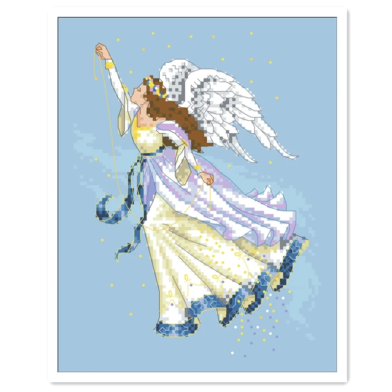 Twilight angel cross stitch package woman 18ct 14ct 11ct light blue fabric cotton thread embroidery DIY handmade needlework
Twilight angel cross stitch package woman 18ct 14ct 11ct light blue fabric cotton thread embroidery DIY handmade needlework
