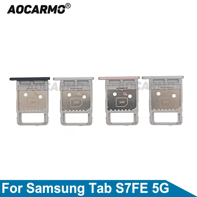 

Aocarmo For Samsung Galaxy Tab S7 FE 5G T736B Sim Card Tray MicroSD Slot Holder Replacement Parts