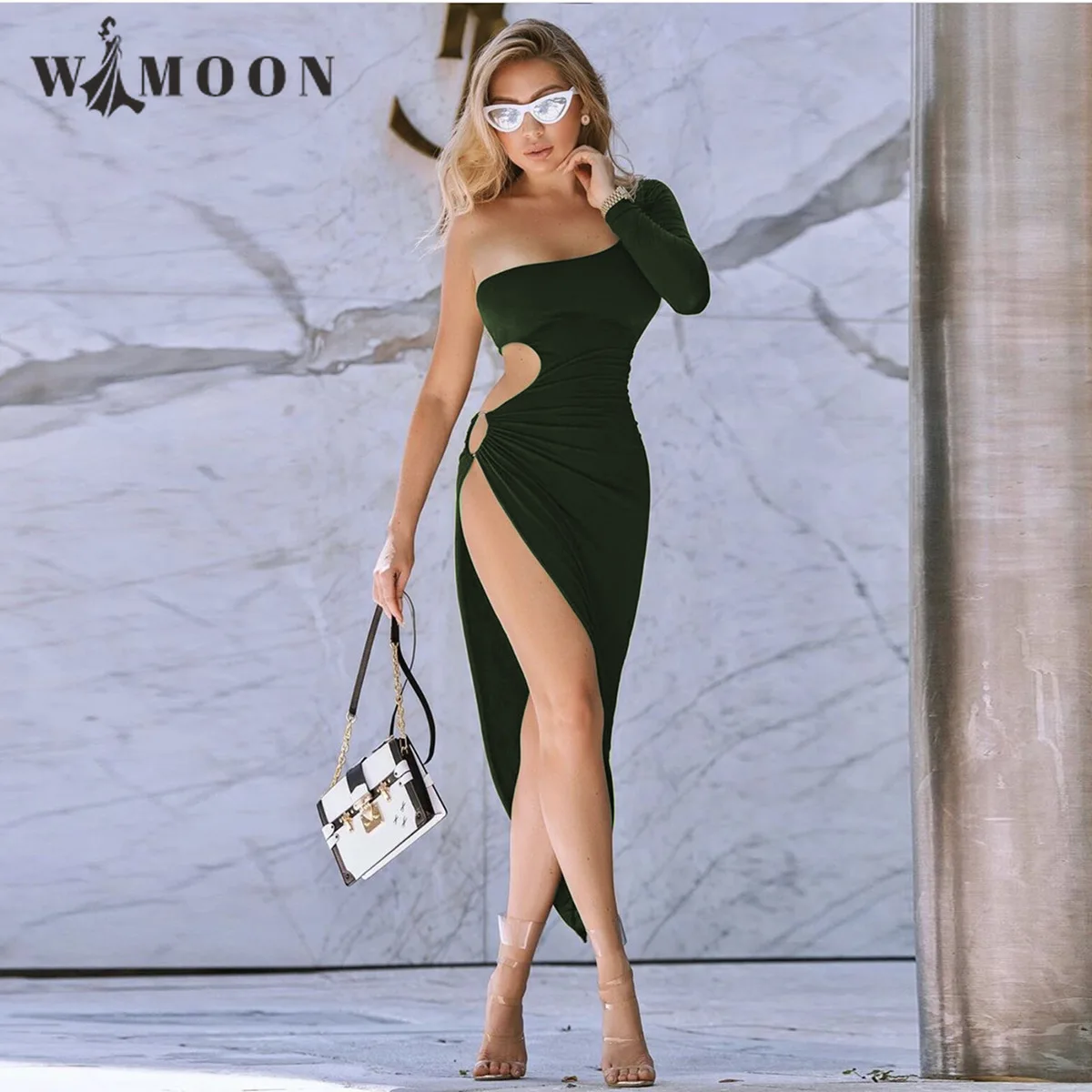 Hollow Out Ring Sexy Elegant Dress Women 2022 Summer Solid One Shoulder Evening Slim High Split Party Club Prom Backless Dress
Hollow Out Ring Sexy Elegant Dress Women 2022 Summer Solid One Shoulder Evening Slim High Split Party Club Prom Backless Dress
