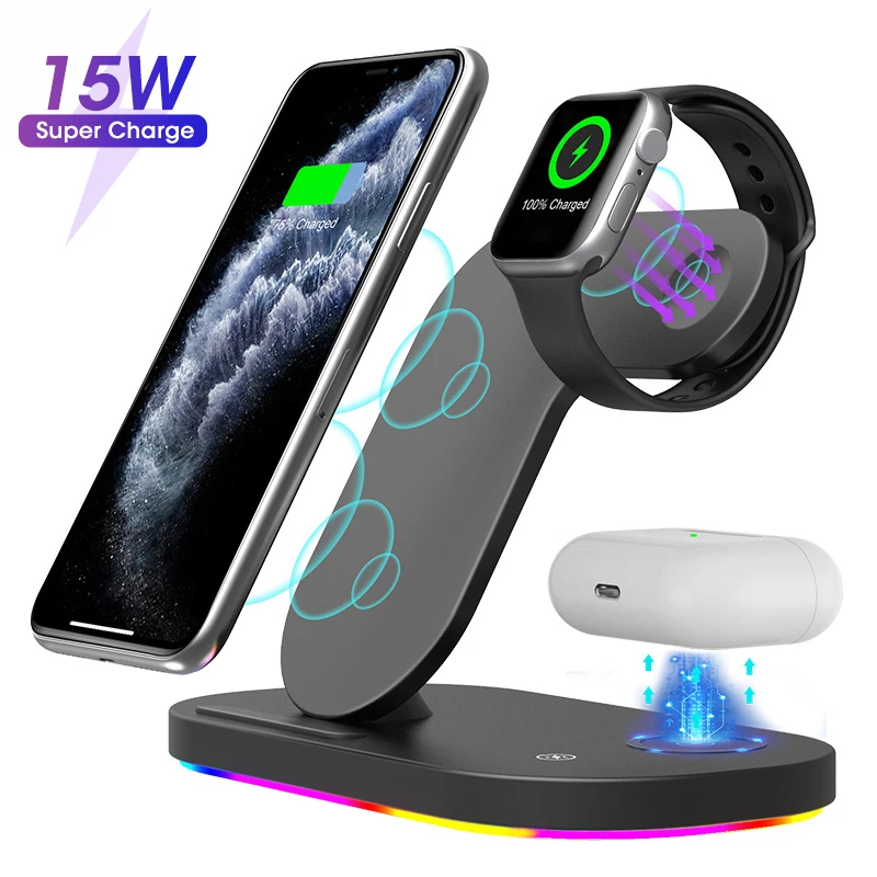 3 in 1 Magnetic Wireless Charger Stand For iPhone 12 Pro Max Qi Fast Charging Induction Chargers For Apple Watch AirPods
3 in 1 Magnetic Wireless Charger Stand For iPhone 12 Pro Max Qi Fast Charging Induction Chargers For Apple Watch AirPods