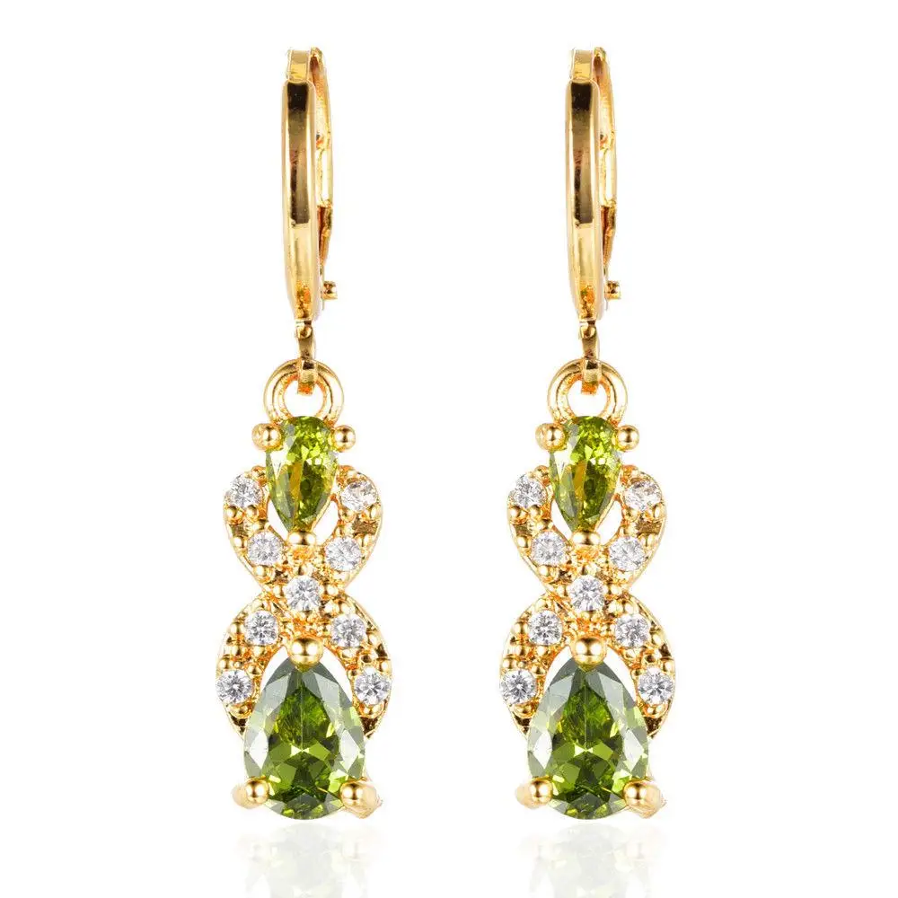 Graceful Water Drop Pear-shaped Inlaid Two Tone Crystal Earrings Fashion Banquet Jewelry 
Graceful Water Drop Pear-shaped Inlaid Two Tone Crystal Earrings Fashion Banquet Jewelry