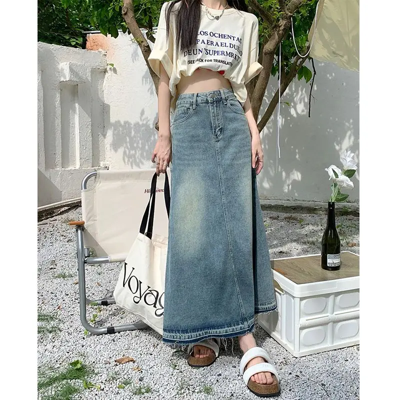 Summer Fashion High Waist Denim Skirt Woman New Retro A-line Mid-Calf Y2K Korean Harajuku Dark Blue Long Jean Skirts Streetwear
Summer Fashion High Waist Denim Skirt Woman New Retro A-line Mid-Calf Y2K Korean Harajuku Dark Blue Long Jean Skirts Streetwear