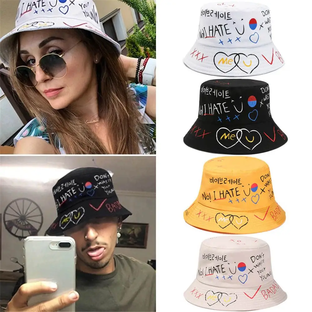Women Men Graffiti Letter Fishing Outdoor Hip Hop Cap Harajuku Fisherman Hat Bucket Hat
Women Men Graffiti Letter Fishing Outdoor Hip Hop Cap Harajuku Fisherman Hat Bucket Hat