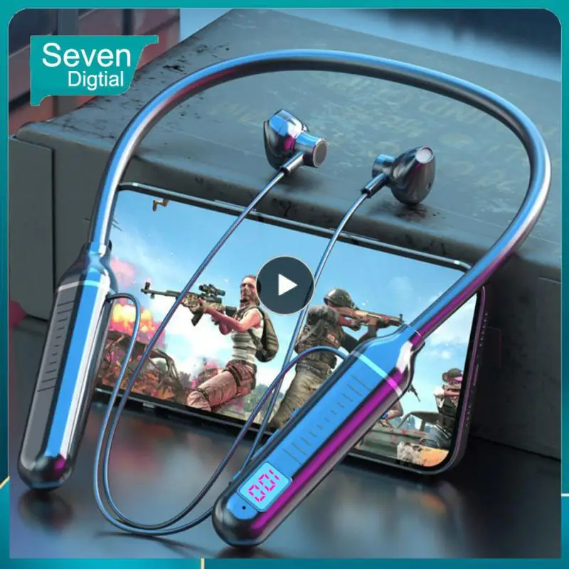 Neck-hanging Wireless Earphones With Microphone Sports Stereo Headset With Digital Display Headset Music Earplugs
Neck-hanging Wireless Earphones With Microphone Sports Stereo Headset With Digital Display Headset Music Earplugs