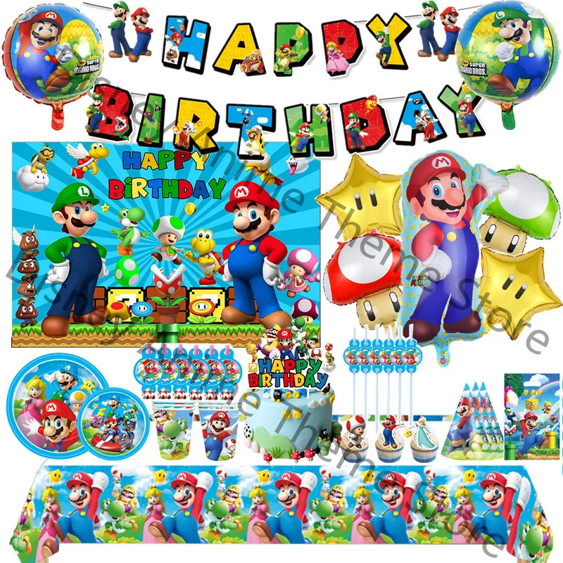 Super Marioed Bros Birthday Party Decorations Kids Baby Shower Game Theme Cup Plate Gift Bag Foil Balloons Decor Supplies
Super Marioed Bros Birthday Party Decorations Kids Baby Shower Game Theme Cup Plate Gift Bag Foil Balloons Decor Supplies