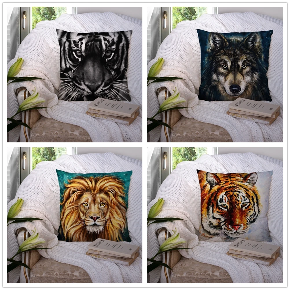 

Custom Animal Wolf Pillowcase Cushion Cover Home Decor Hotel Car Seat Backrest Sofa Pillow Case 22119-43-5