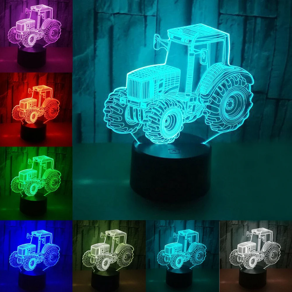 Bedroom Touch Control 7 Colors Led Night Light Home Kids Decorative Funny Atmosphere Lamp Party 3D Illusion Gifts Tractor Shape
Bedroom Touch Control 7 Colors Led Night Light Home Kids Decorative Funny Atmosphere Lamp Party 3D Illusion Gifts Tractor Shape