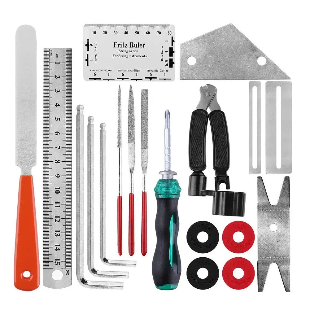 20PCS Acoustic Leveling Action Ruler Tuning Wrench Guitar Tools Kits 3 in 1 String Winder Repairing Set Maintenance Tools
20PCS Acoustic Leveling Action Ruler Tuning Wrench Guitar Tools Kits 3 in 1 String Winder Repairing Set Maintenance Tools