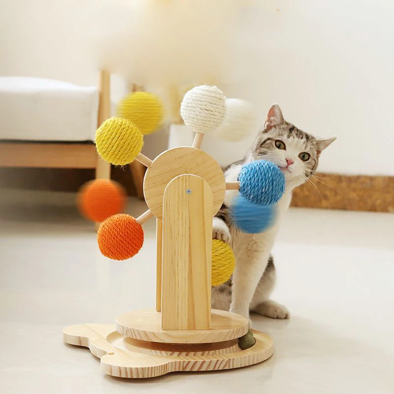 

Cat toy rotary table cat scratch board wear-resistant not falling debris self relieving grinding claw toy pet supplies