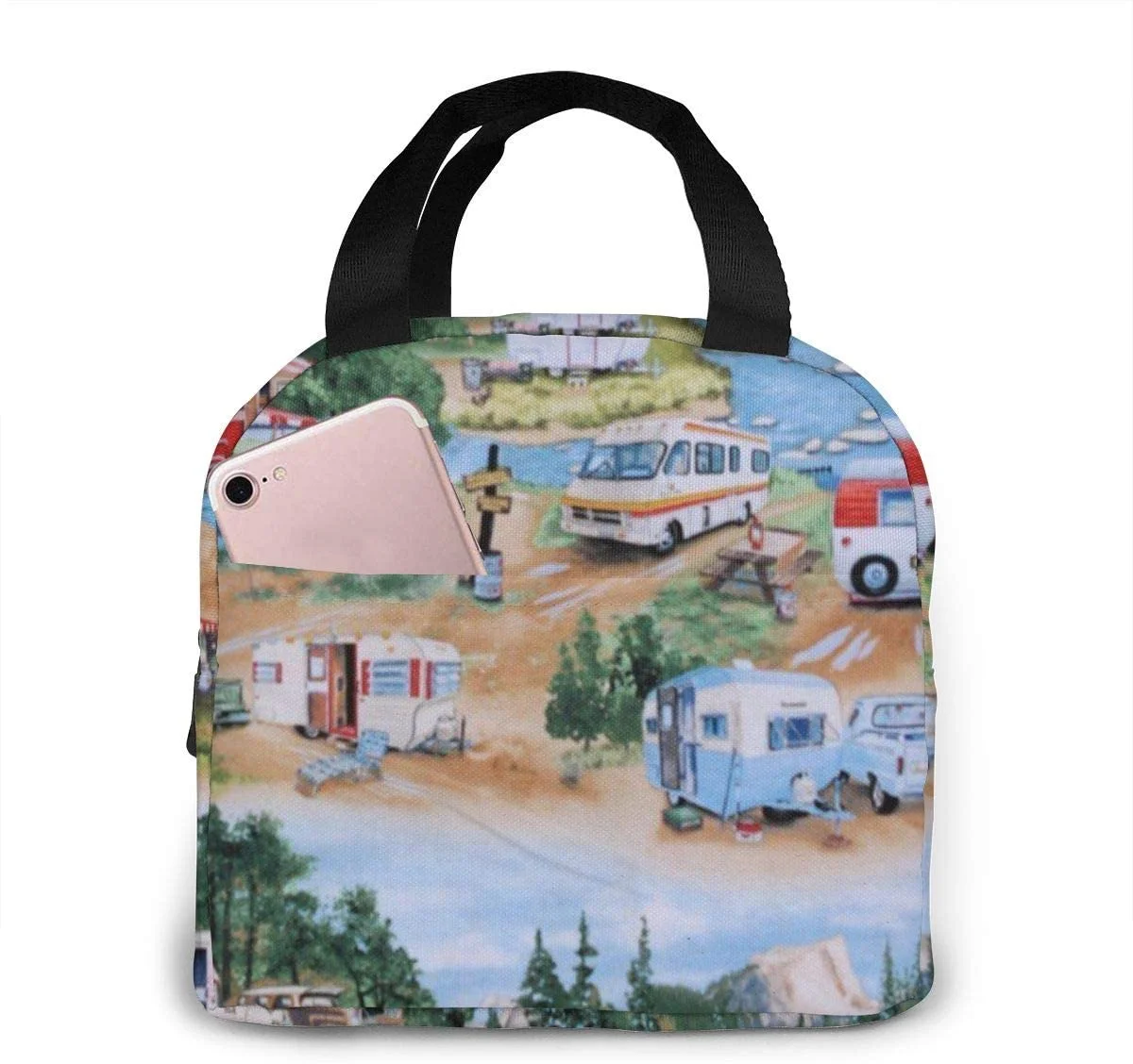 Camping Campers Lunch Bag Cooler Bag Stylish Lunch Box for Women Insulated Lunch Container Tote Bag for Work/Beach/Picnic/School
Camping Campers Lunch Bag Cooler Bag Stylish Lunch Box for Women Insulated Lunch Container Tote Bag for Work/Beach/Picnic/School