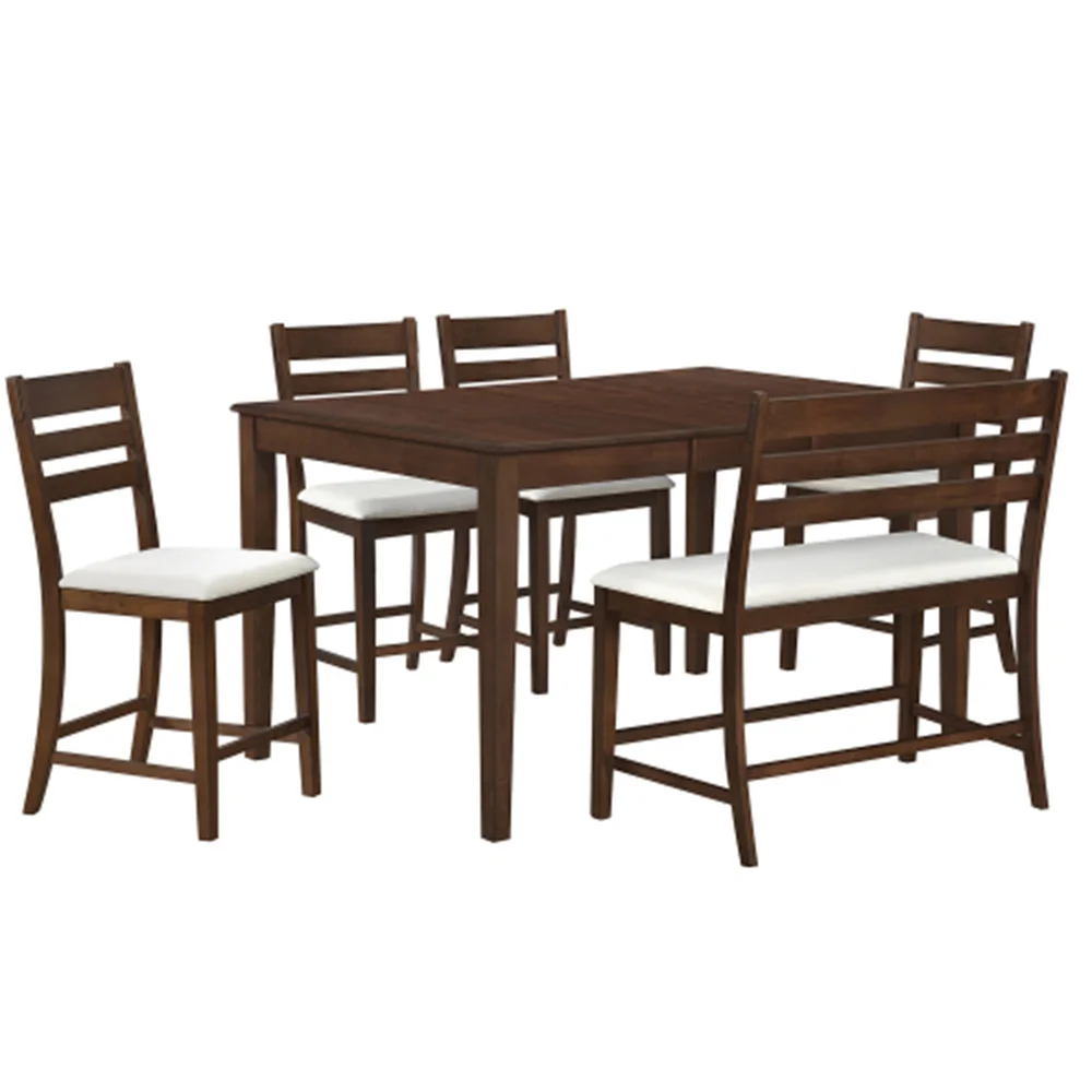 Farmhouse Extendable Counter Height 6-Piece Dining Table Set 4 Dining Chairs and Dining Bench with Back muebles para el hogar
Farmhouse Extendable Counter Height 6-Piece Dining Table Set 4 Dining Chairs and Dining Bench with Back muebles para el hogar