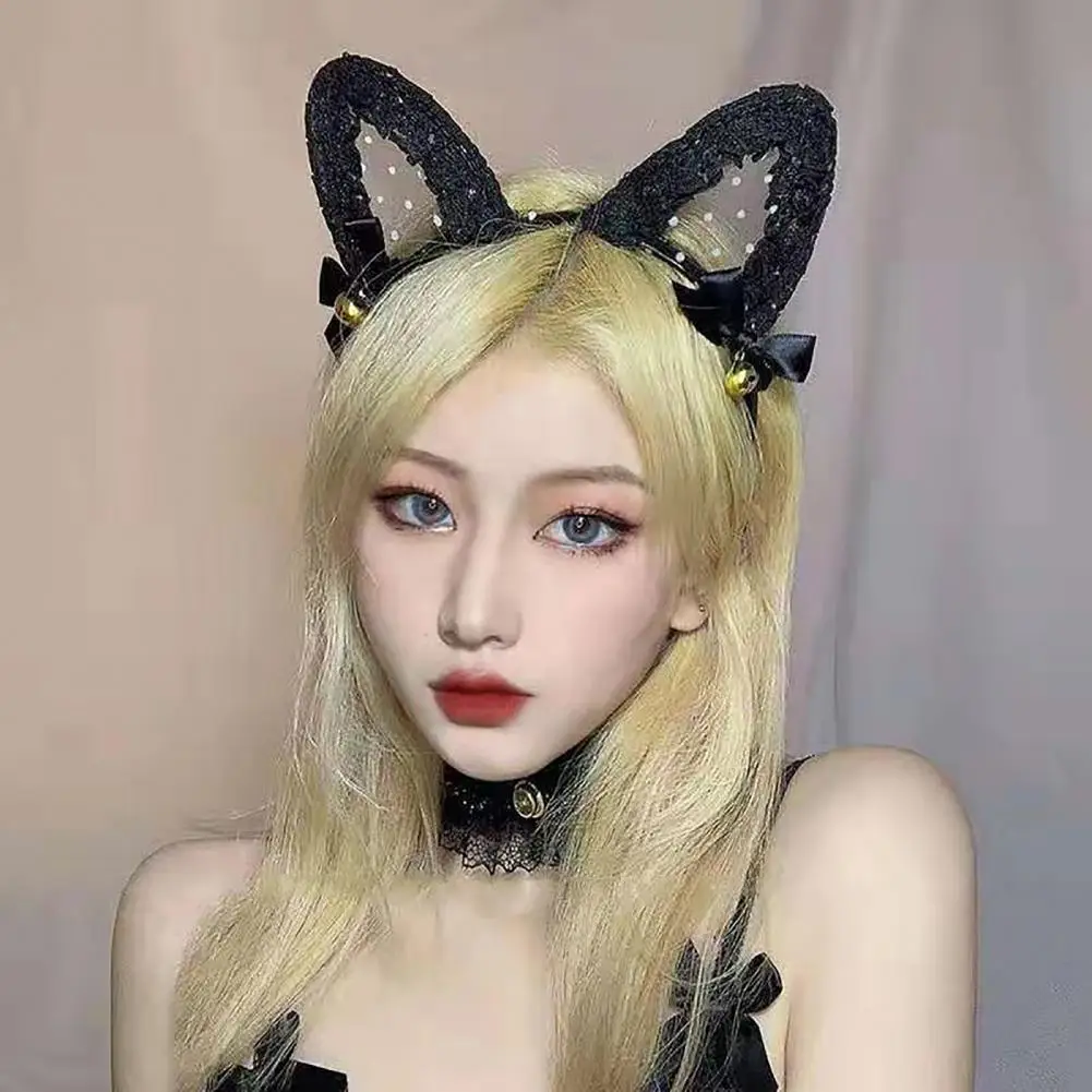 Women Hairband Sexy Cat Rabbit Ears Ruffle Lace Bells Ribbon Bow Hair Accessories Headwear Costume Party Ladies Hair Hoop 
Women Hairband Sexy Cat Rabbit Ears Ruffle Lace Bells Ribbon Bow Hair Accessories Headwear Costume Party Ladies Hair Hoop