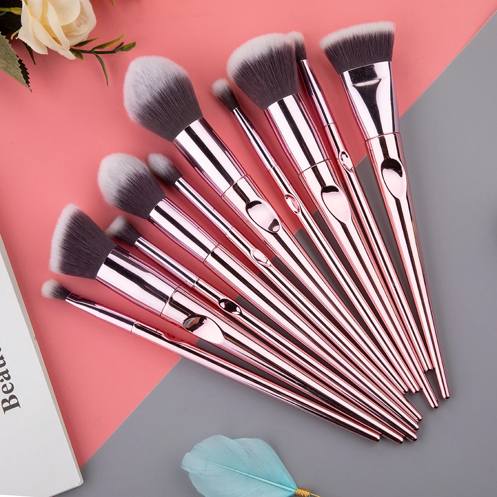 RANCAI 10pcs Makeup Brushes Kit Foundation Eyebrow Lip Highlighter Brush Make Up Brushes Pincel Maquiagem Pro Makeup Tool 
RANCAI 10pcs Makeup Brushes Kit Foundation Eyebrow Lip Highlighter Brush Make Up Brushes Pincel Maquiagem Pro Makeup Tool