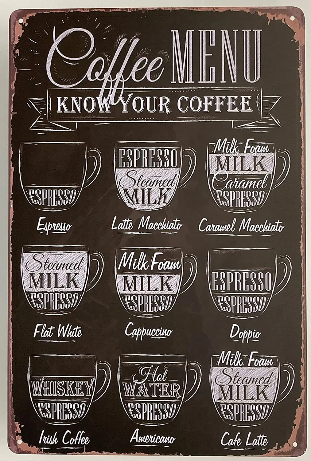 Chic Coffee Lover Bar Menu with Coffee Recipes Fun Decorative Poster for Home Bar Room Garage Kitchen Wall Art Decor 8x12in
Chic Coffee Lover Bar Menu with Coffee Recipes Fun Decorative Poster for Home Bar Room Garage Kitchen Wall Art Decor 8x12in