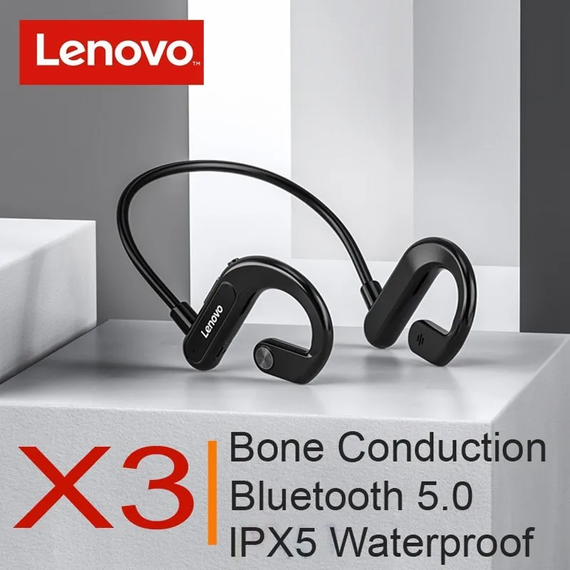 New Original Lenovo X3 Bone Conduction Bluetooth5.0 Earphone Sport IPX5 Waterproof Headphone With Mic For Sports Run (Black)
New Original Lenovo X3 Bone Conduction Bluetooth5.0 Earphone Sport IPX5 Waterproof Headphone With Mic For Sports Run (Black)