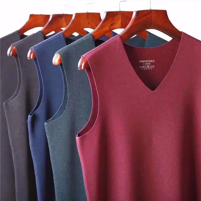 Men Winter Thermal Underwear Tops Body Sleeveless Vest Invisible Thermo Warmer Warm Vest For Man V-Neck tank tops
Men Winter Thermal Underwear Tops Body Sleeveless Vest Invisible Thermo Warmer Warm Vest For Man V-Neck tank tops