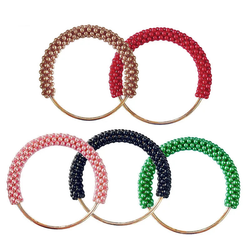 Exquisite Pearl Round Bag Handle Metal Ring Braided Colorful Beads for Women Handbag Purse Frame DIY Handmade Bag Accessories
Exquisite Pearl Round Bag Handle Metal Ring Braided Colorful Beads for Women Handbag Purse Frame DIY Handmade Bag Accessories