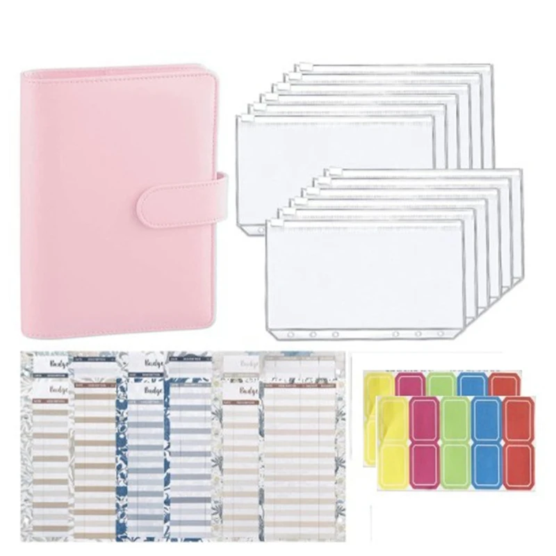A6 PU Binder Cover Set, Money Organizer For Cash With Labels And Budget Sheets, 6 Ring Budget Cash Pocket For Bill
A6 PU Binder Cover Set, Money Organizer For Cash With Labels And Budget Sheets, 6 Ring Budget Cash Pocket For Bill