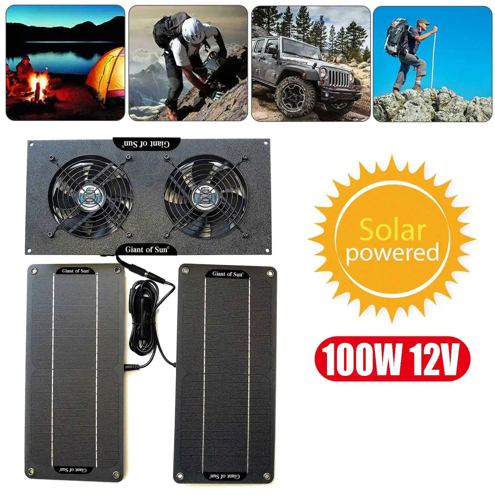 100W Portable Solar Exhaust Fan Ventilation 12V for RV Sheds Solar Panel Exhaust Fan Black 140x300x30mm
100W Portable Solar Exhaust Fan Ventilation 12V for RV Sheds Solar Panel Exhaust Fan Black 140x300x30mm