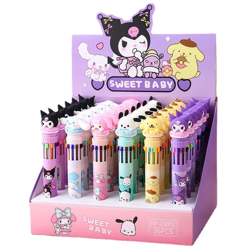 Мультяшная ручка для подписей Sanrio милая с цветным кликом Hello Kitty ручка-ручка