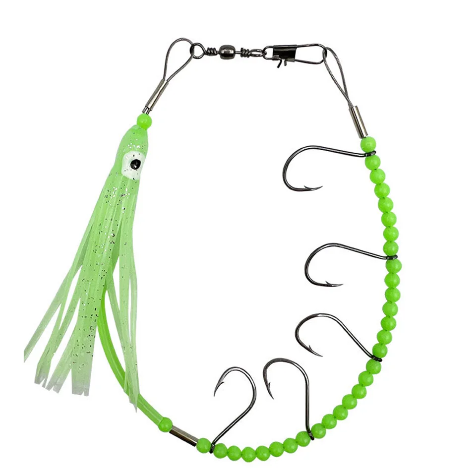 Sea Fishing Sabiki Texas Rigs Glow Octopus Squid Lure Swivels String Hooks For Herring Luminous Artificial Fake Bait
Sea Fishing Sabiki Texas Rigs Glow Octopus Squid Lure Swivels String Hooks For Herring Luminous Artificial Fake Bait