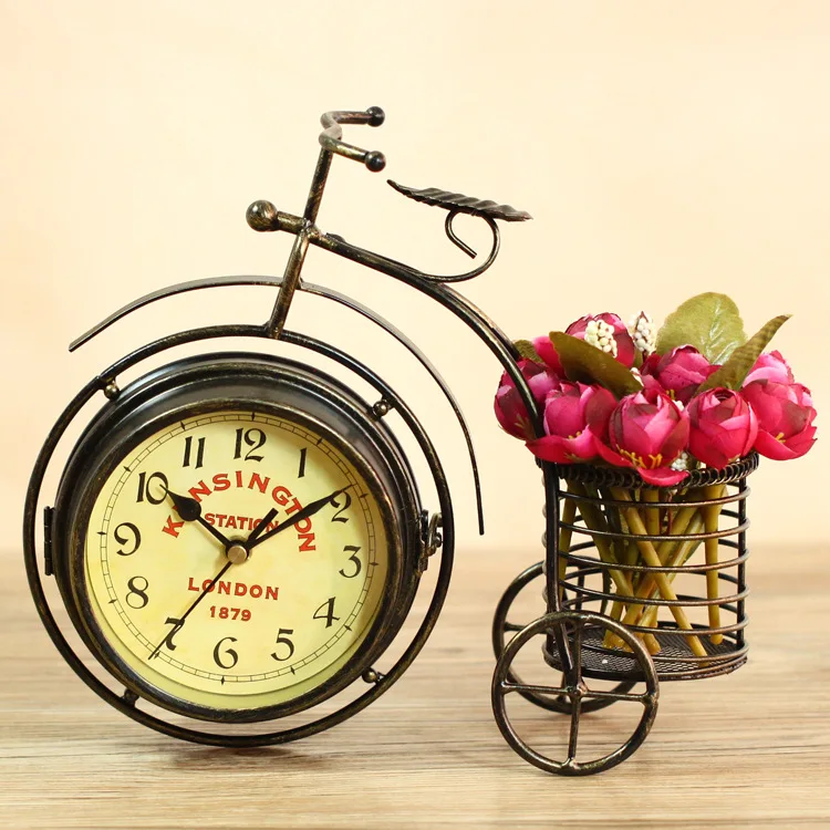 Three wheel bicycle iron clock, retro seat, creative iron decoration, craft decoration, living room clock decoration
Three wheel bicycle iron clock, retro seat, creative iron decoration, craft decoration, living room clock decoration