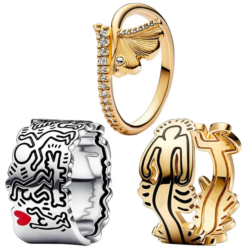 Оригинальный золотой блеск гингко лист волнистая фигурка линия искусство Love People широкое кольцо подходит для фотоэлементов серебряное коль...
Оригинальный золотой блеск гингко лист волнистая фигурка линия искусство Love People широкое кольцо подходит для фотоэлементов серебряное коль...