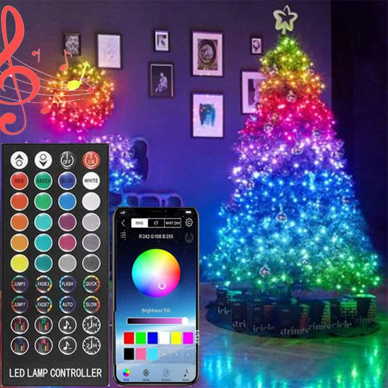 USB RGB LED String Light Bluetooth APP Control Holiday Christmas Decorations Outdoor Fairy Garden Decor Wedding Party Tree Decor
USB RGB LED String Light Bluetooth APP Control Holiday Christmas Decorations Outdoor Fairy Garden Decor Wedding Party Tree Decor