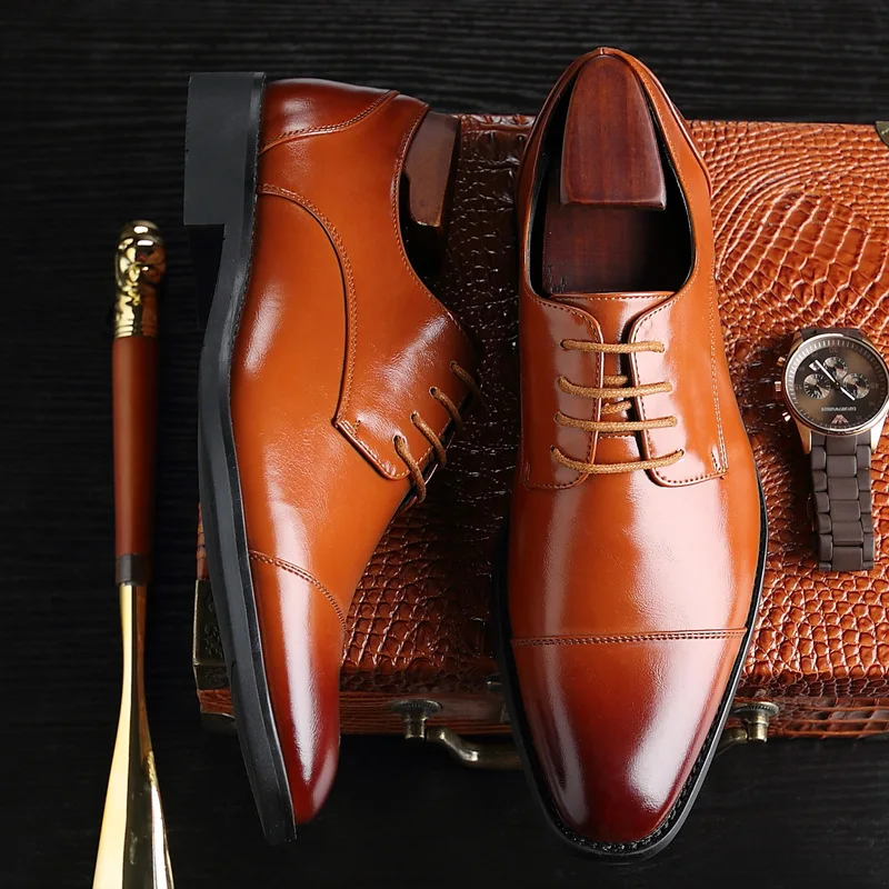 Hot Sale Men Leather Shoes Fashion Pointed Toe Lace Up Men Business Dress Formal Shoes Breathable British Style Men Oxfords
Hot Sale Men Leather Shoes Fashion Pointed Toe Lace Up Men Business Dress Formal Shoes Breathable British Style Men Oxfords