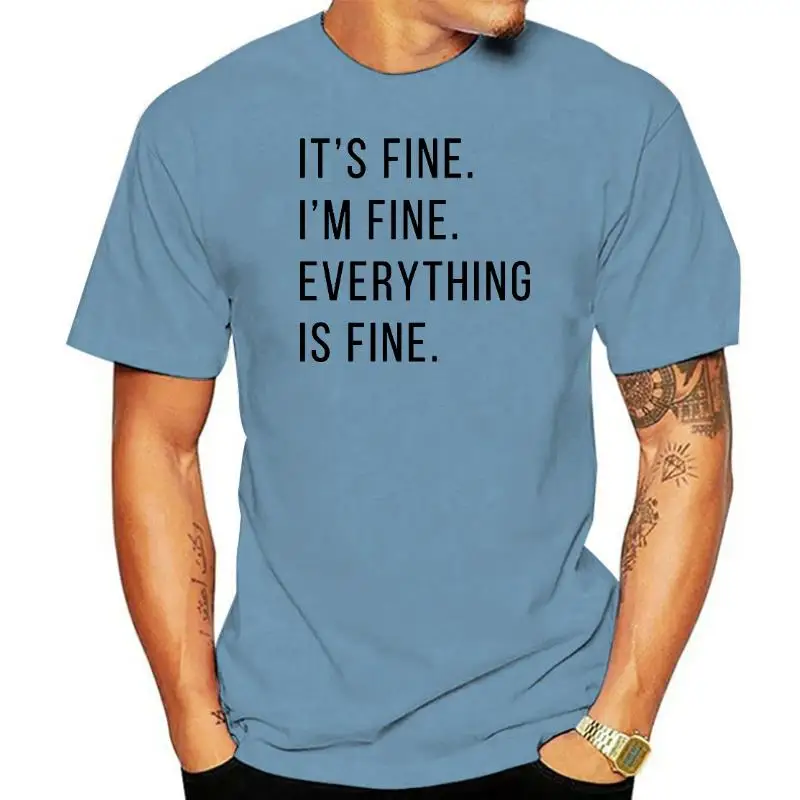100% хлопчатобумажный материал I'm Fine It's Fine, все хорошо, футболка, забавная, все хорошо, Футболка Harajuku, летний топ
100% хлопчатобумажный материал I'm Fine It's Fine, все хорошо, футболка, забавная, все хорошо, Футболка Harajuku, летний топ