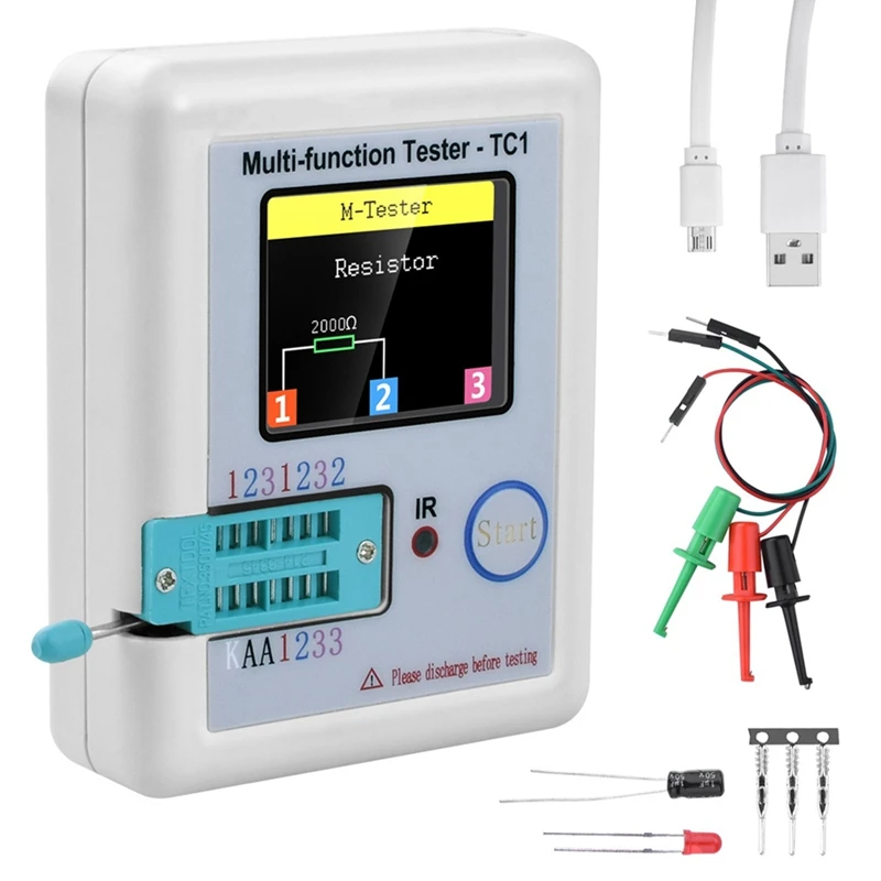 

LCR-TC Multi-Meter Transistor Tester Plastic Diode Triode Capacitor Resistor Test Meter MOSFET NPN PNP Triac MOS