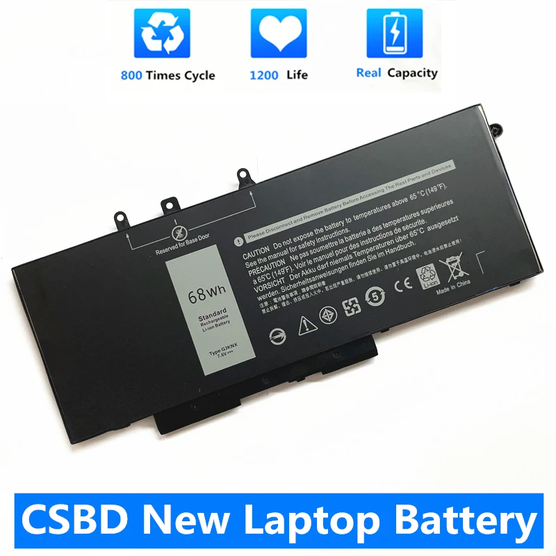 

CSBD New GJKNX Laptop Battery For Dell Latitude 15 3520 3530 E5590 E5580 E5480 5480 5580 5590 3520 14 5480 5490 E5490 GD1JP