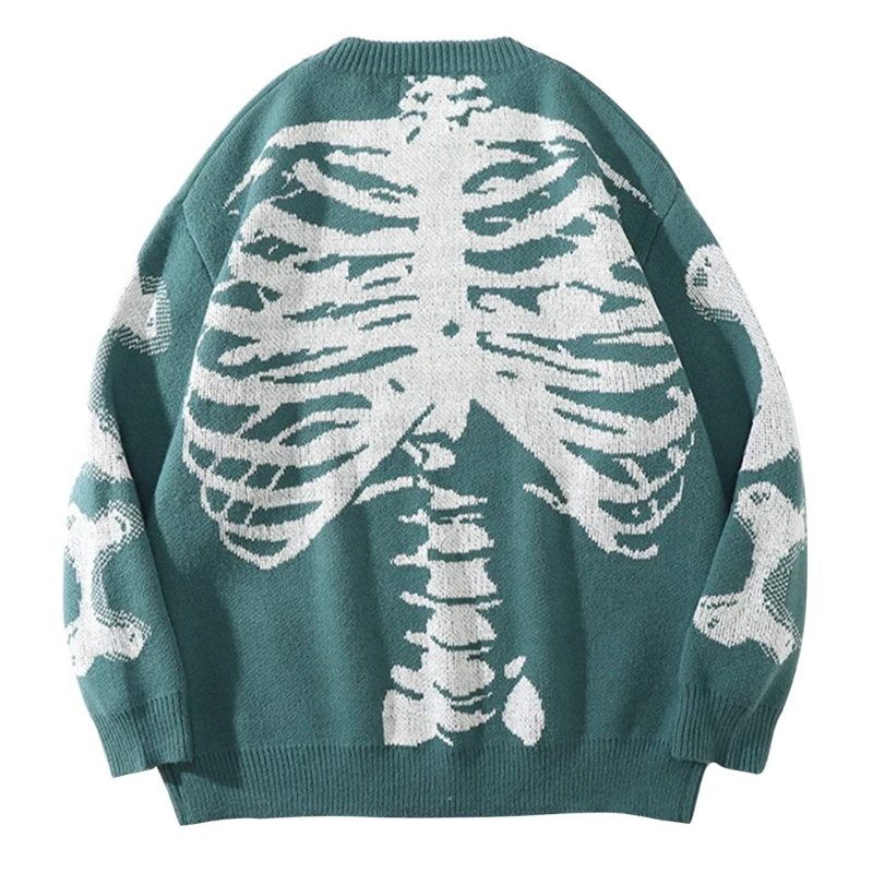 L5YD Women Skeleton Bone Print Sweater Men Long Sleeves Pullover Winter Knit Sweater
L5YD Women Skeleton Bone Print Sweater Men Long Sleeves Pullover Winter Knit Sweater