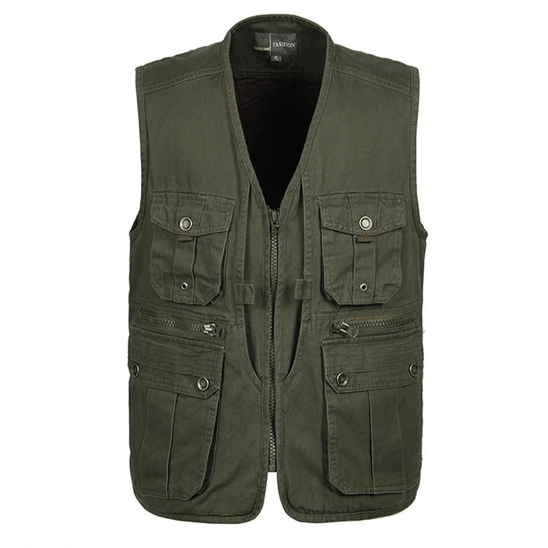 Newest Solid Large Size Cotton Fabric Multi Pockets Vest Men Tactical Photography Waistcoat Loose Inner Pocket Sleeveless Jacket
Newest Solid Large Size Cotton Fabric Multi Pockets Vest Men Tactical Photography Waistcoat Loose Inner Pocket Sleeveless Jacket