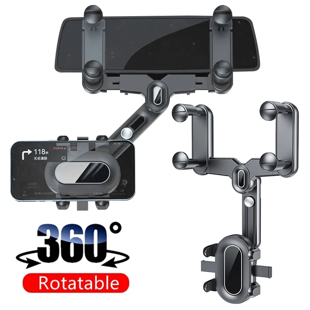 Auto Rearview Mirror Phone Holder in Car GPS 360° Rotatable Telescopic Mount Cell Phone Stand Car Mobile Phone Support Portable
Auto Rearview Mirror Phone Holder in Car GPS 360° Rotatable Telescopic Mount Cell Phone Stand Car Mobile Phone Support Portable