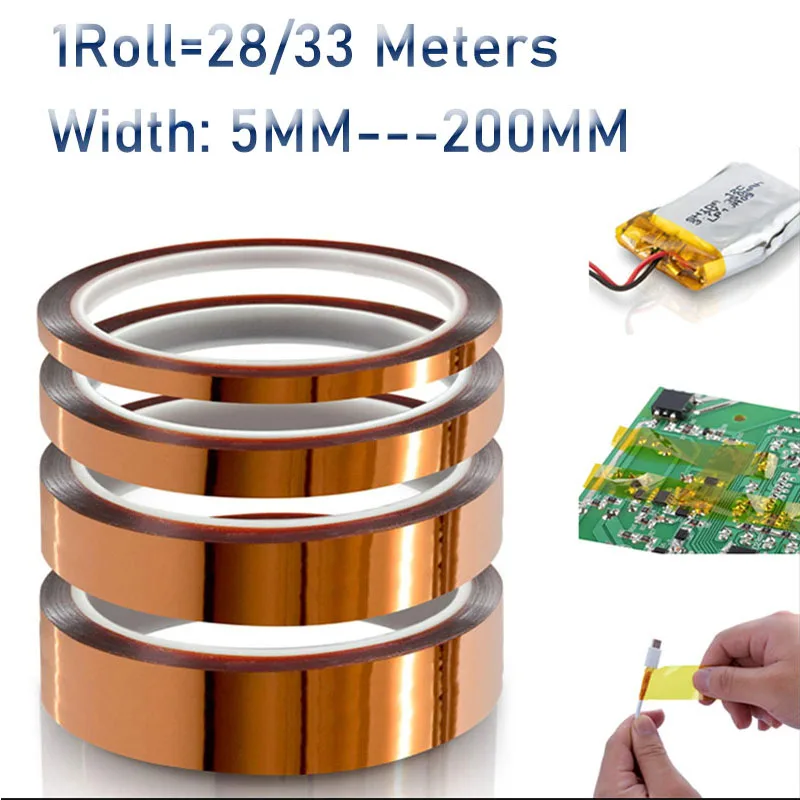 28/33Meters Gold finger high temperature tape Durable Polyimide And Silicone Heat Thermal Insulation Tape 3D Printer Parts
28/33Meters Gold finger high temperature tape Durable Polyimide And Silicone Heat Thermal Insulation Tape 3D Printer Parts